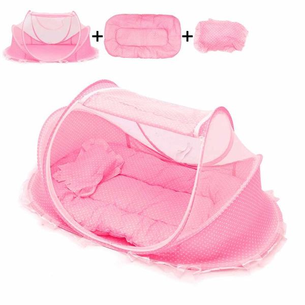 

crib netting portable baby bed foldable travel mosquito net with pillow mattress summer born sleep cots play tent