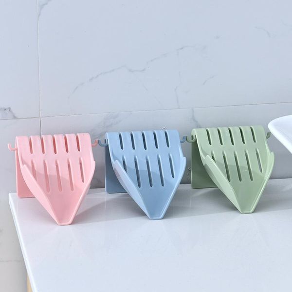 

soap dishes no punching plastic tray holder with drain portable adsorption wall bathroom box for products