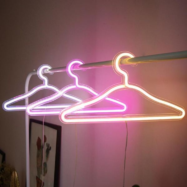 

hangers & racks led clothing hanger decorative neon light sign clothes stand usb power for shop wedding dress store bedroom art decor
