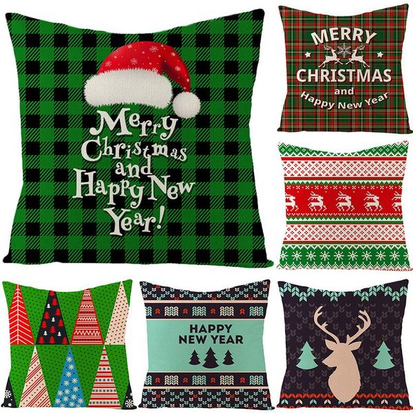 

cushion/decorative pillow cotton linen cushion cover 45*45 christmas green color pillowcase sofa cushions cases home decor xmas covers