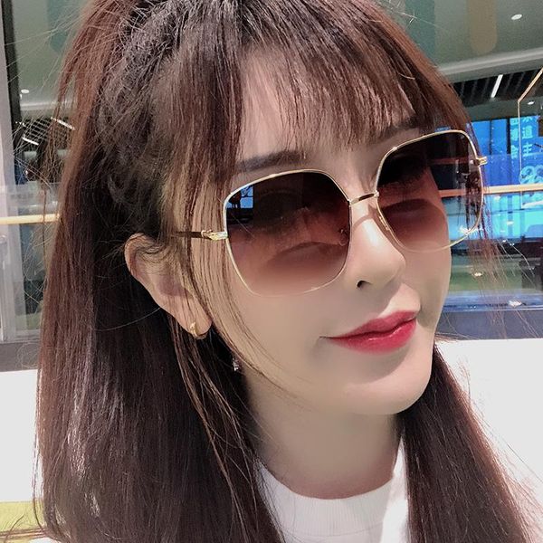 

sunglasses 2021 fashion lady oversize rimless square women men glasses gradient sun female uv400 wy8, White;black