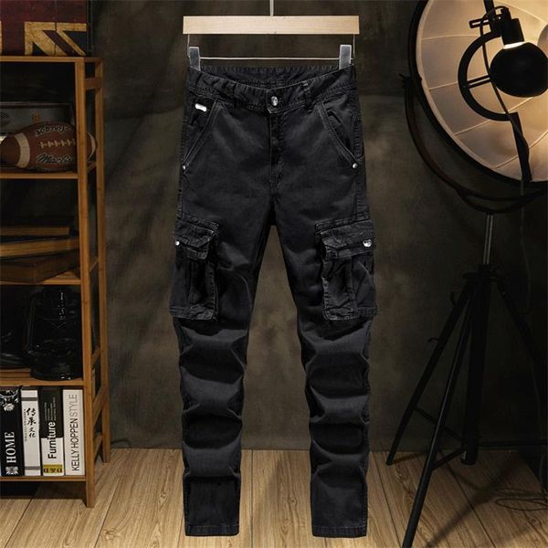 

men's cargo pants 2021 spring military men loose baggy tactical long trousers casual army, Black