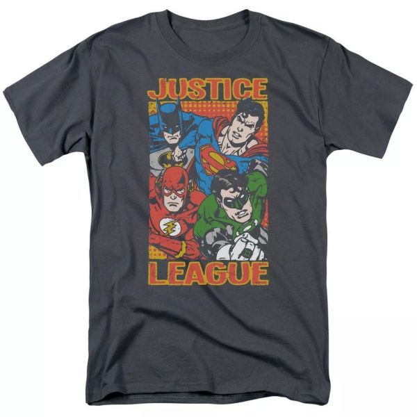 

Justice League of America Hero Mashup T-Shirt DC Comics Sizes S-3X NEW, White;black