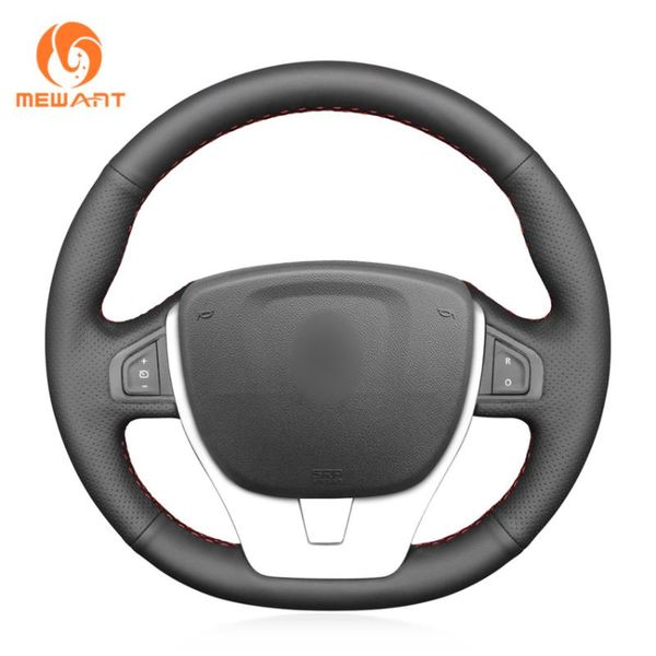 

steering wheel covers mewant hand-stitched black genuine leather car cover for laguna 3 2007 2008 2009 2010 2011 2012 2013-2021