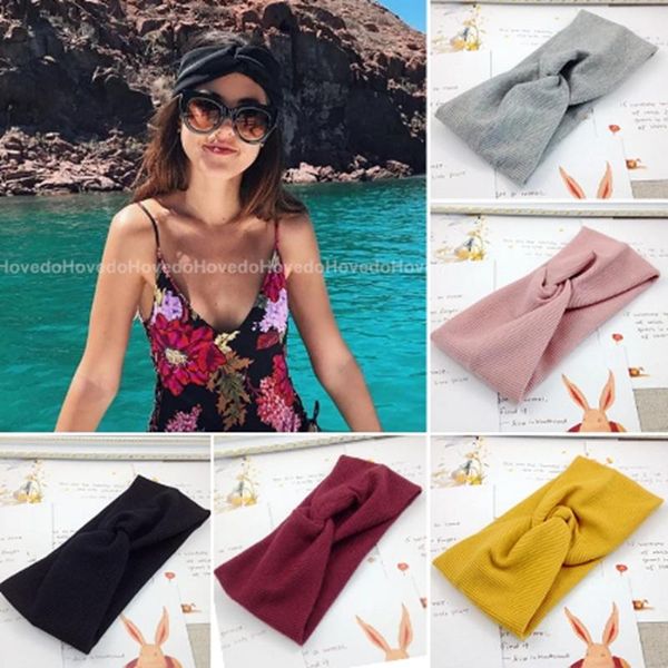 

hair clips & barrettes women headband solid color wide turban twist knitted cotton hairband accessories twisted knotted headwrap, Golden;silver