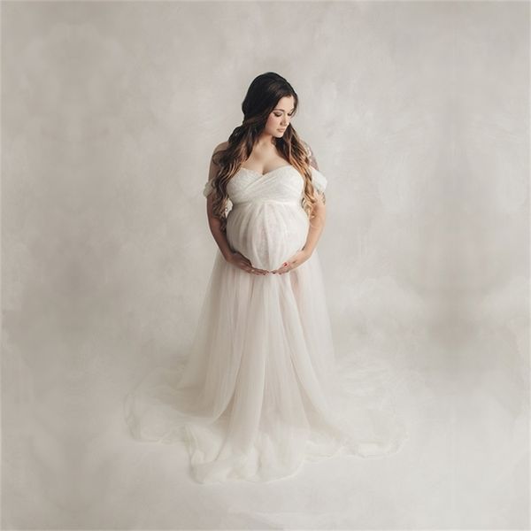 

maternity pography props bodysuits dresses sets pregnancy po shoot tulle dress jumpsuits outfit 210721, White
