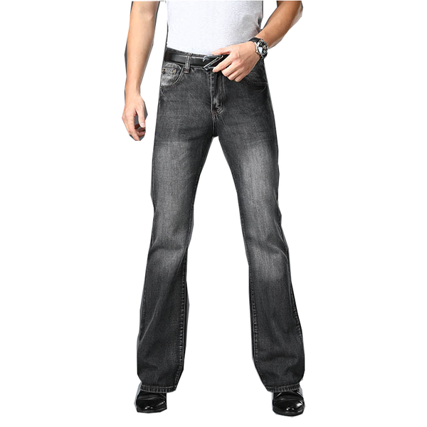 

men's loose flared denim trousers european and american trendy pants, big-leg pants jeans, Blue