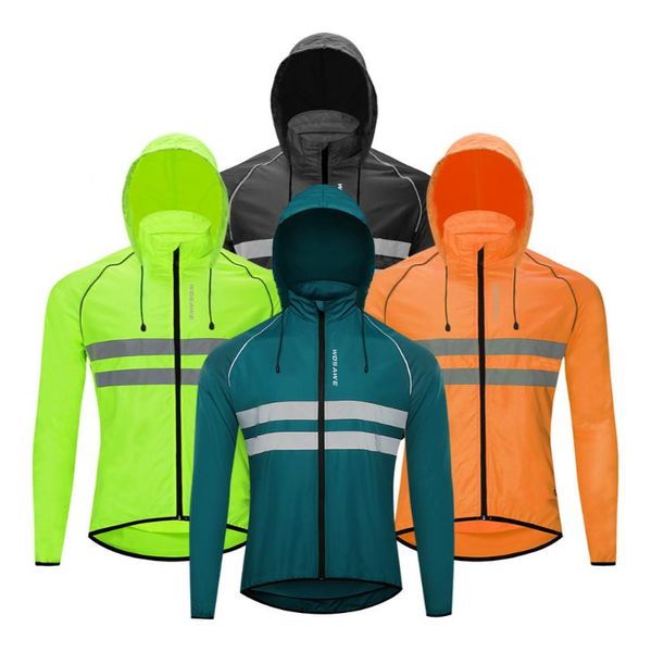 

racing jackets mountain road bike riding windbreaker hooded reflective and breathable skin long-sleeved cycling jacket, Black;red