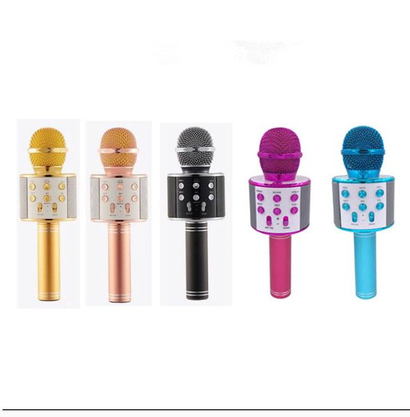 Новый микрофон Беспроводной Bluetooth USB Professional Condenser Karaoke Mic Stand Radio Speater Mikrofon Studio Recooding