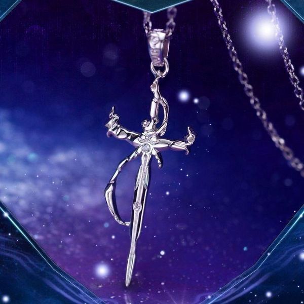 

pendant necklaces k izona necklace animation surrounding of silver s925 damocles sword