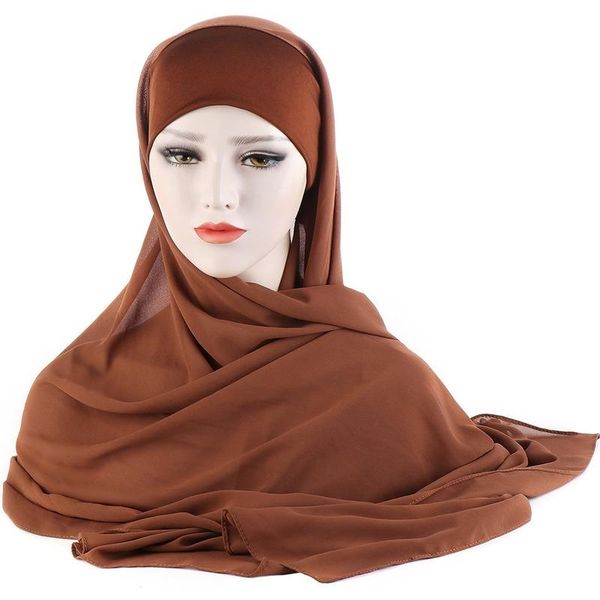 

ethnic clothing charmgo 2021 muslim turban pearl chiffon scarf milk silk tie band malaysia and indonesia fashion long, Red