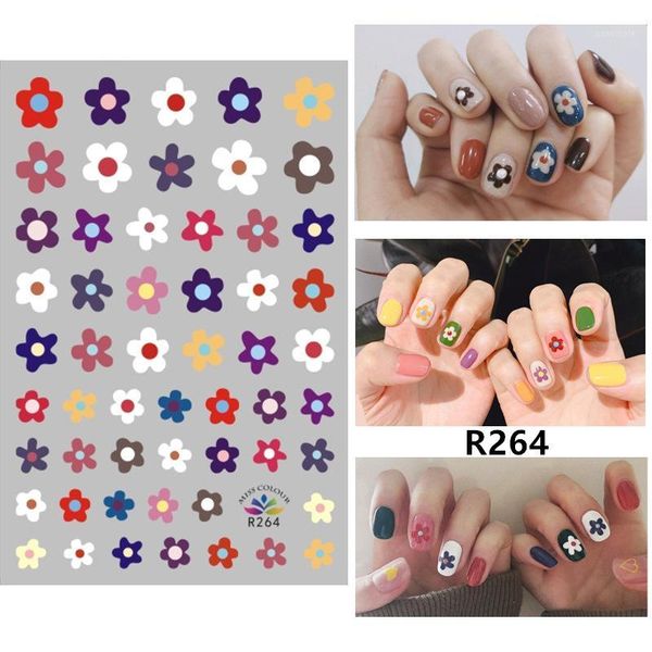 

design rainbow fruit/flower series nail water decals stylish simplicity pattern tranfer sticker art decoration wholesale1