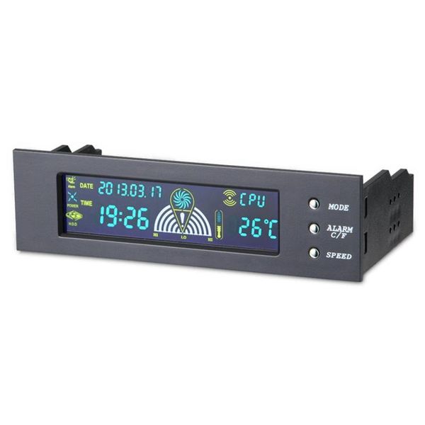 

5.25in bay front lcd panel 3 fan speed controller cpu temperature sensor fit into most drive fans & coolings