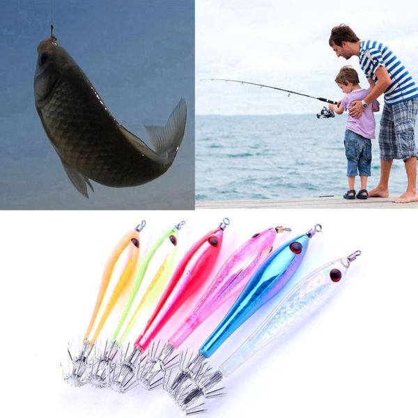 

fishing accessories 5 pcs luminous ocs squid jigs lures tackle hooks sea saltwater baits catchers #38