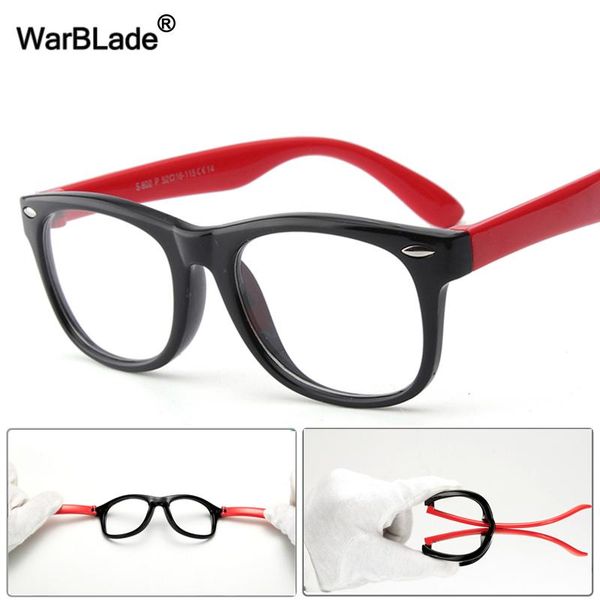 

fashion sunglasses frames warblade kids glasses boys girls optical myopia prescription eyeglasses tr90 flexible children baby clear eyewear, Black