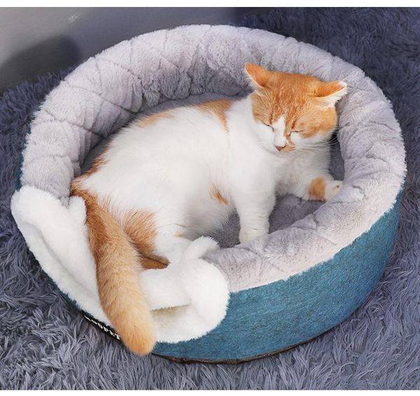 

cat beds & furniture bed house soft plush kennel puppy cushion small dogs cats litter nest winter warm sleeping pet dog mat supplies