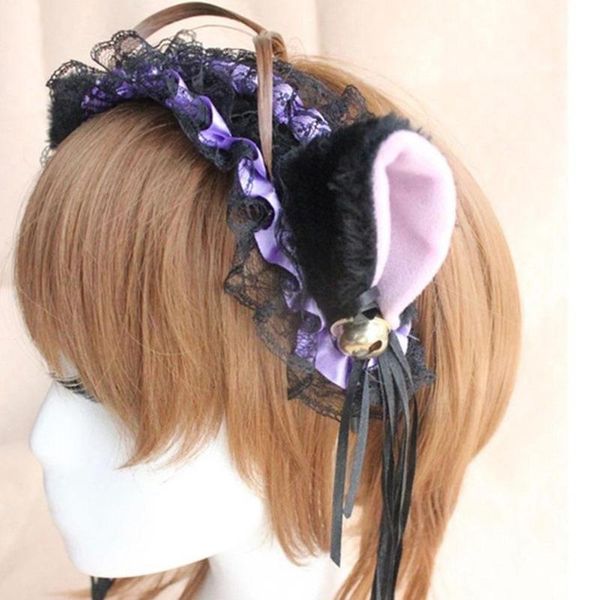 

other event & party supplies gothic lolita maid cat ears women girl's ruffles lace headband plush ribbon bell cosplay hair hoop
