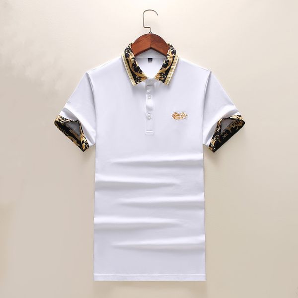 

2021ss designer polo shirts men luxury polos casual mens t shirt snake bee letter print embroidery fashion high street man tee0 m3xl#15, White;black