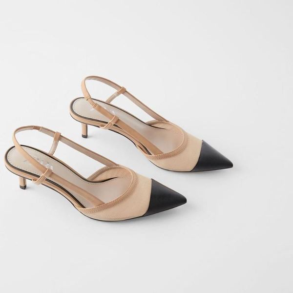 

same design with fashion women sandlas patchwork pointed close-toe lady shoes sandals, Black