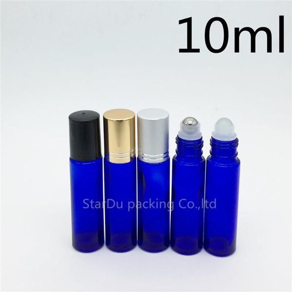 

10pcs/lot 10ml blue roll on perfume bottle, essential oil rollon bottles, small glass roller container storage bottles & jars