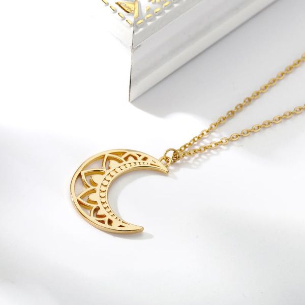 

chains 2021 fashion cute moon pendant necklaces for women bohemia chain choker necklace simple jewelry collier bijoux femme, Silver