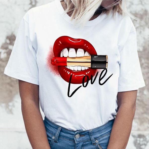 

summer graphic tee lips womens t shirts harajuku short sleeve camiseta mujer white