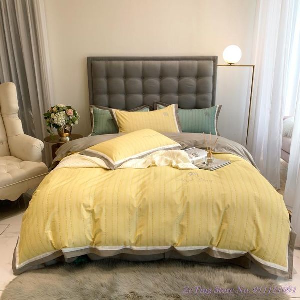 

bedding sets 4pcs set 1.8mbed light luxury 100tc brushed pure cotton home textile autumn winter thickened quiltcover american