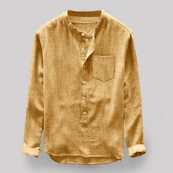 

men's casual shirts fashion mens shirt autumn winter button linen and cotton long sleeve slim comfortable xxkr, White;black