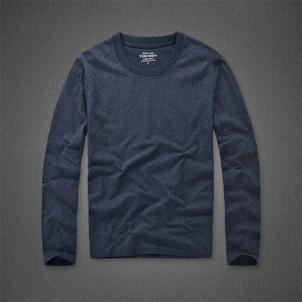 Neuankömmling Langarm-T-Shirt für Herren, einfarbig, Baumwolle, Unterhemd, leere Unterwäsche, O-Ausschnitt, 210409