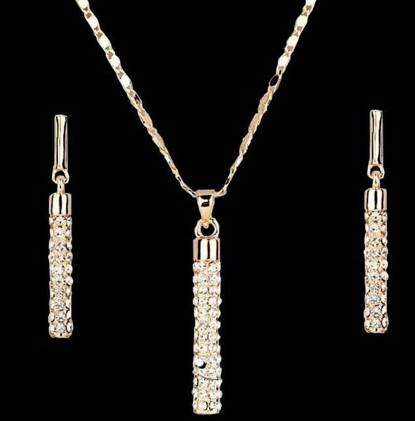 

earrings & necklace fashion set crystal from austrian pendant for women wedding party gift fine jewelry, Silver