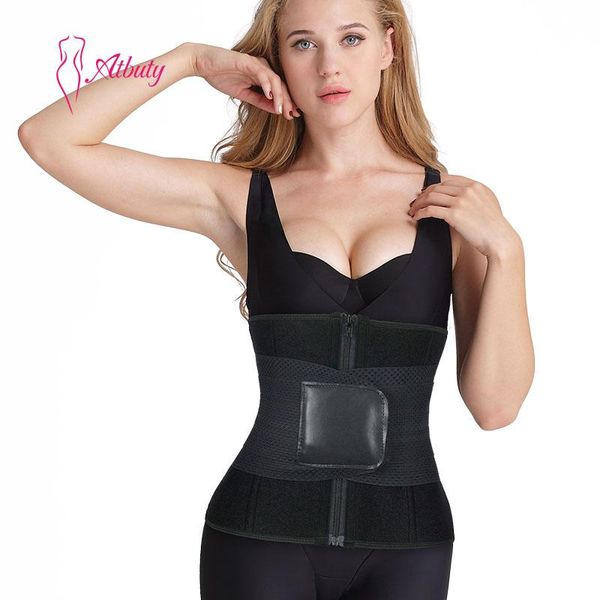 

neoprene sweat waist trainers corset body shaper sports girdles workout belt for women weight loss women's shapers, Black;white