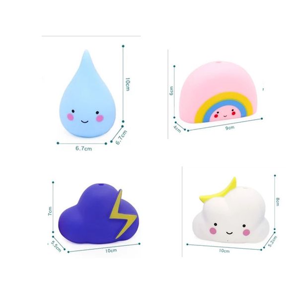 

baby bath toys soft glue children's room water play science and education clouds raindrops rainbow thunderstorm spray weather