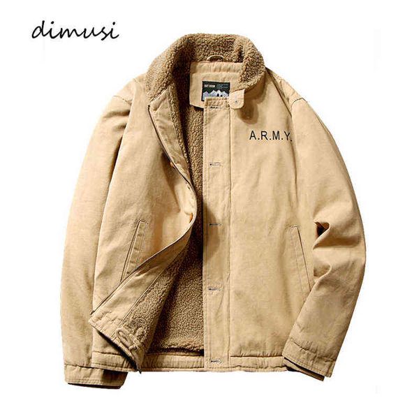 

dimusi mens jacket fashion men fleece cotton-padded coats parkas casual outwear slim fit fur collar thermal jackets men clothing y1122, Black;brown