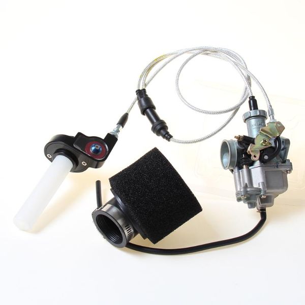 

motorcycle fuel system carburetor pz 27 with acceleration pump, dual cables and handle for 125 150 200 250 300cc atv quad carb chinese sunl