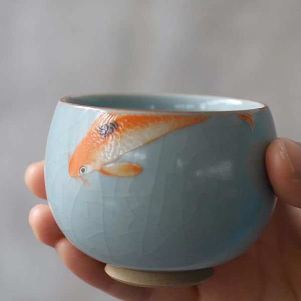 

cups & saucers luwu ceramic teacup fish porcelain tea cup household chinese drinkware