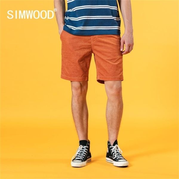 Sommerliche knielange Shorts aus stückgefärbtem Cord für Herren in Übergröße Vintage-Kordelzughose SJ130714 210806