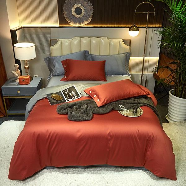 

bedding sets 2021 600tc egyptian cotton solid  size 4pcs bed sheet or fitted duvet cover and 2pcs pillowcase
