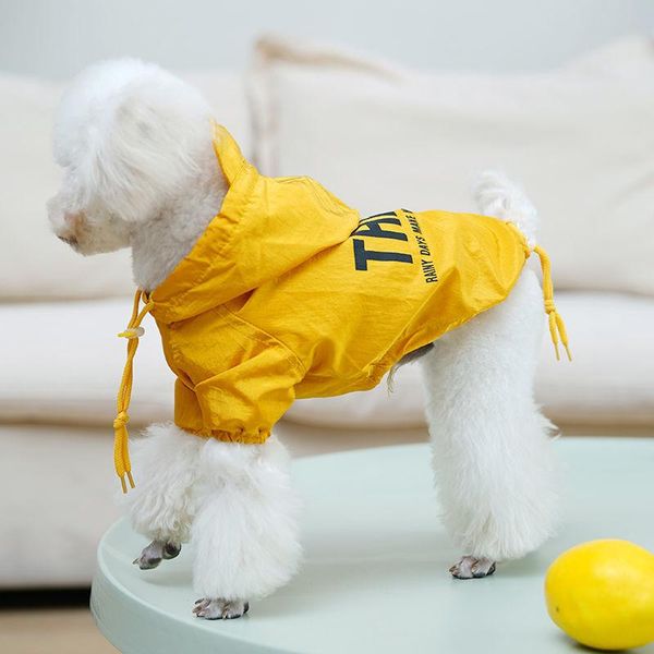 

dog apparel raincoat pet clothes waterproof hoodie clothing dogs super small costume cute chihuahua print spring summer yollow boy chien