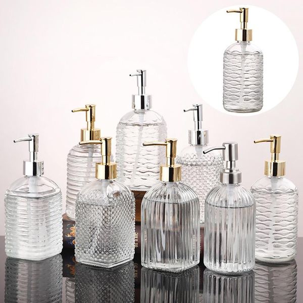 

liquid soap dispenser 400ml transparent glass hand washing bottle pressed shower makeup emulsion bottling