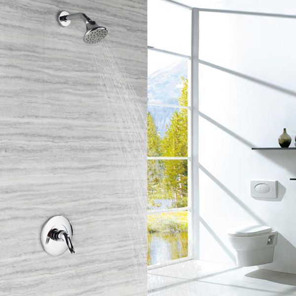 

bathroom shower sets chrome faucet abs head and cold mixer concealed set