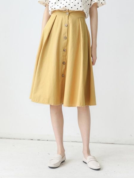 

skirts daily apparel female 2021 summer simple fashion single breasted korean high waist solid a line yellow white blue skirt for women, Black
