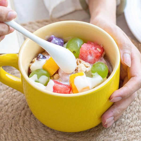 

mugs creative ceramic cup large capacity thickened heat-resistant breakfast oatmeal coffee milk fruit