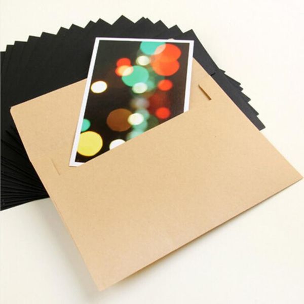 

100pcs/lot 160*110mm three color choose flat mouth leather envelope greeting card planner invitation wholesale packing bags