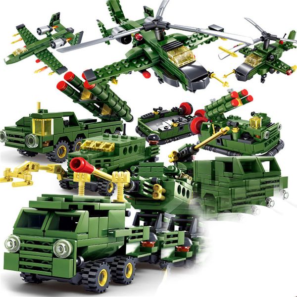

631PCS Building Blocks Toys & Hobbies Boy Bricks Military WW2 Aircraft Missile Vehicle Block Mini Figures Gift Educational Toys