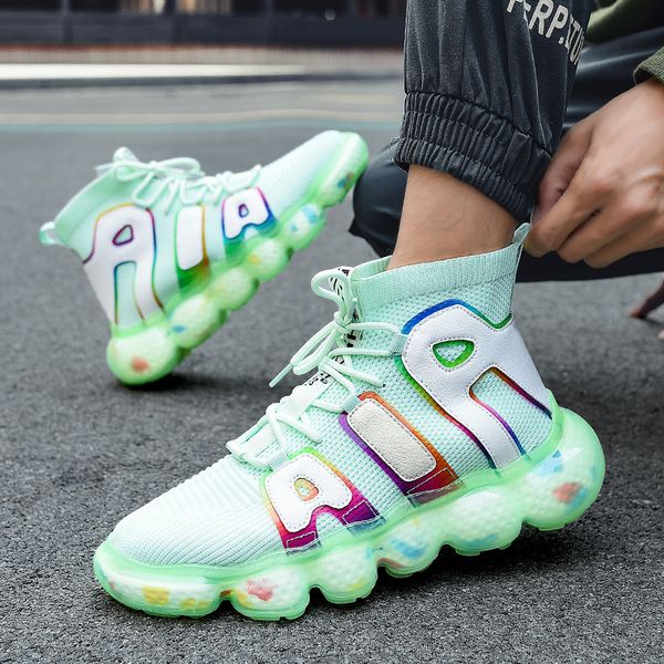 

high casual shoes men colorful fashion man sneakers mesh male solid color outdoor footwear spring platform leisure shoe tide