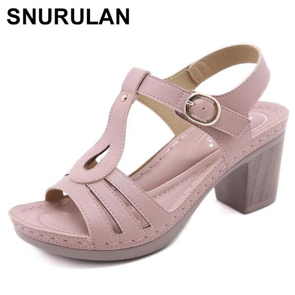 

sandals snurulan women's summer shoes platform high heels 2021 large size thick waterproof fish mouth footwear woman, Black