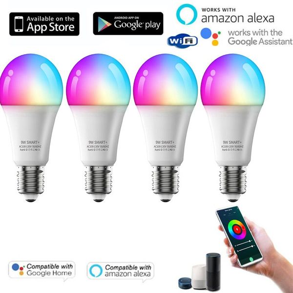 

bulbs wifi us 9w smart bulb can be used with alexa rgb dimmable timer function remote control light bluetooth