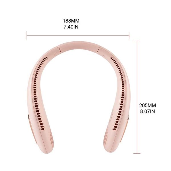 

electric fans portable hands neck fan rechargeable battery operated hanging personal 4 wind speeds silent bladeless necklace