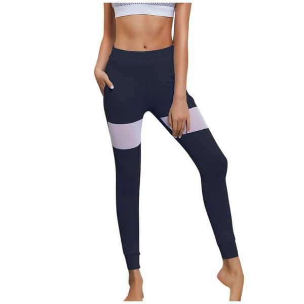 

yoga outfits fashion womens sport pants pocket splice sports leggings casual elastic fitness gym seamless trouser, White;red
