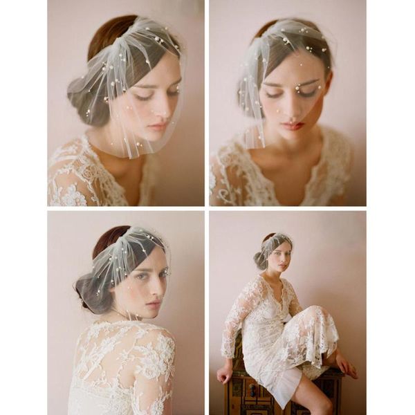 

bridal veils wedding birdcage face veil fascinator evening party with com short accessories, Black